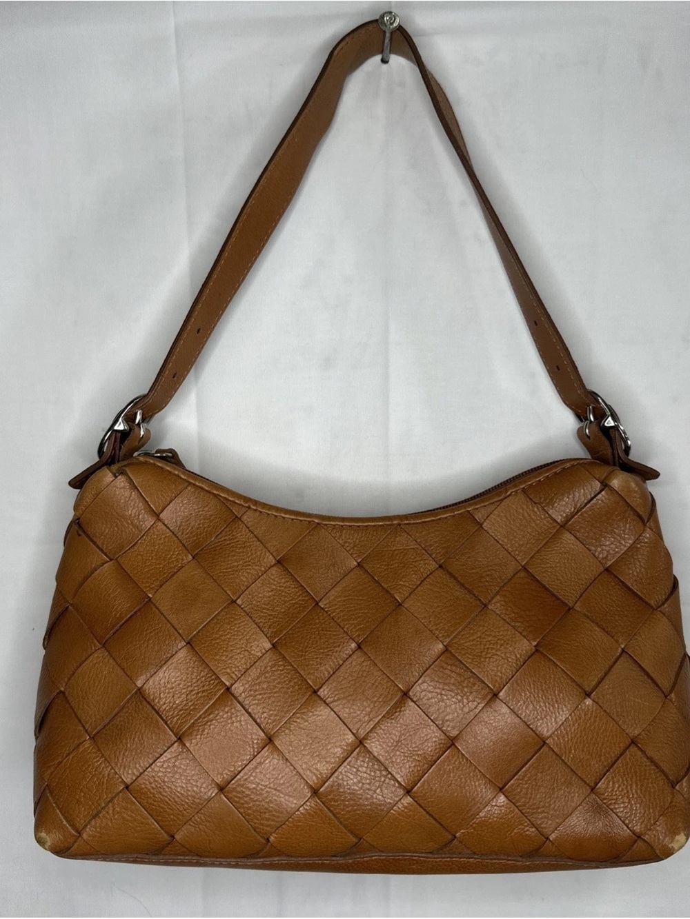 Wilson's Leather Studio Tan Leather woven shoulder Bag